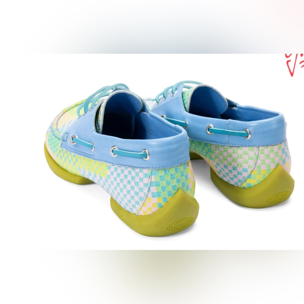 Fluevog LIKE NEW Peacemaker Sailor Swift multi-weave blue loafer boat shoe -9 - Picture 16 of 16